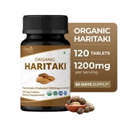 ORGANIC SPREE Haritaki Tablets 120 Count Terminalia Chebula Herbal Supplement for Daily Wellness USDA Organic Certified