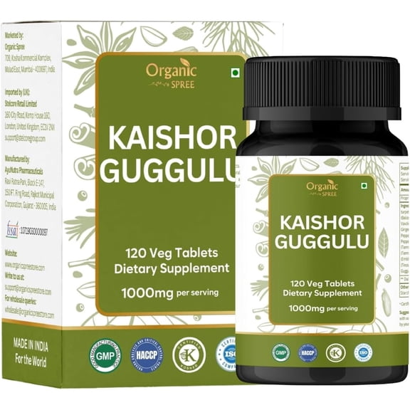 ORGANIC SPREE Kaishor Guggulu 120 Tablets - Ayurvedic Formulation - Certified and Vegetarian (1)