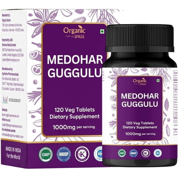 ORGANIC SPREE Medohar Guggulu 120 Tablets  Ayurvedic Formula  Dietary Supplement