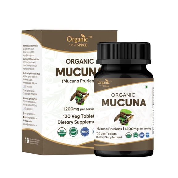 ORGANIC SPREE Mucuna (Mucuna Pruriens) 120 Tablets USDA Organic Certified
