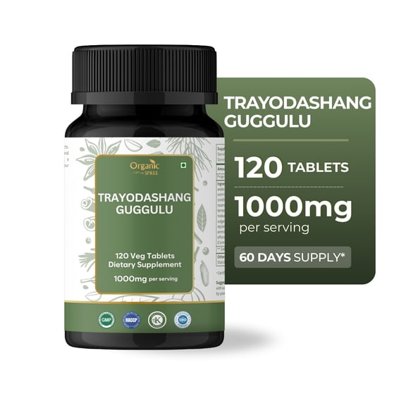 ORGANIC SPREE Trayodashang Guggulu 120 Tablets - Ayurvedic Formulation - Certified and Vegetarian