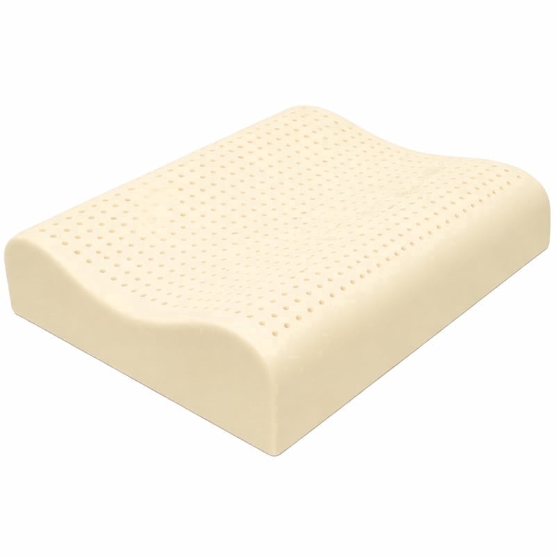 ORGANIC TEXTILES 100% Organic Latex Contour Pillow with Organic Cotton Cover - GOTS & GOLS Certified, Bed Pillow for Sleeping - (High Loft, Medium Firm) - Pack of 1