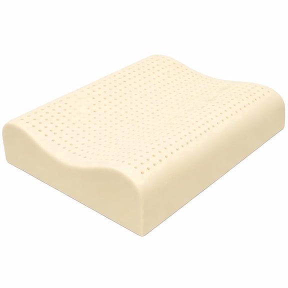 ORGANIC TEXTILES 100% Organic Latex Contour Pillow with Organic Cotton Cover - GOTS & GOLS Certified, Bed Pillow for Sleeping - (High Loft, Medium Firm) - Pack of 1