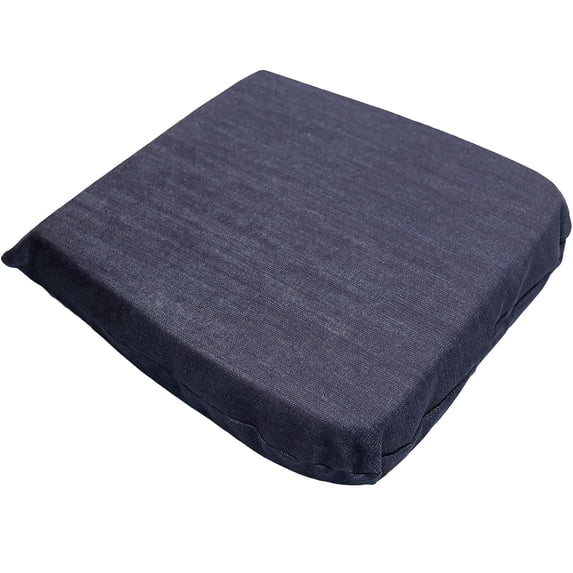 Organic Textiles 100% Organic Latex Seat Cushion with Dark Blue Cotton Cover - (2", Firm) - Pack of 1