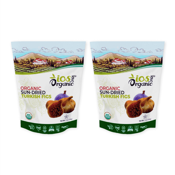 ORGANIC Turkish Dried Figs - IOS Love Organic- | Purely Figs - USDA Certified Organic Figs, NO Added Sugars, Sulfurs or Preservatives | NON-GMO, VEGAN, & KOSHER (2 Packs)
