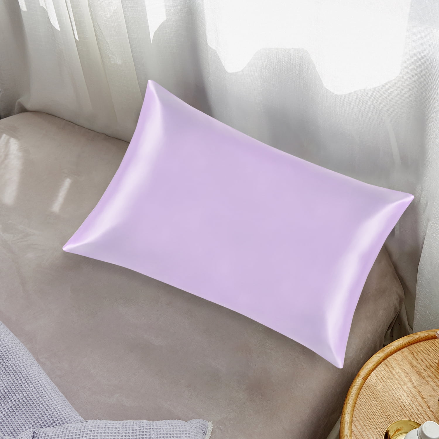 ORGANICTUNE 1 Pack Mulberry Silk King Pillowcase, 20x36 inches, Lavender