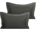thumbnail image 1 of ORGANICTUNE 100% Organic Cotton Pillow Shams with 2" Flange, Super Soft and Silky, Wrinkle, Fade, Stain Resistant Sham, Dark Gray, King, 20x36 inches, 2 Pack, 1 of 5