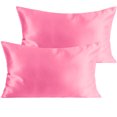 thumbnail image 1 of Organictune 12 Pack Silky Satin King Pillowcases for Hair and Skin, Super Soft and Cooling Pillow Cases with Envelope Closure, 20x36 Inches, Pink, 1 of 5