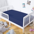 thumbnail image 1 of Microfiber Easy Care Fitted Crib Sheet, Ultra Soft and Cozy Crib Sheet for Baby Boys and Girls, Navy Blue, 28" x 52", 1 of 5
