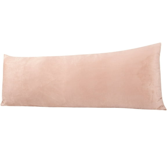 Organictune Velvet Long Body Pillowcase, Super Soft and Cozy Luxury Fuzzy Body Pillow Cover with Zipper Closure, Pink, 20" x 54"