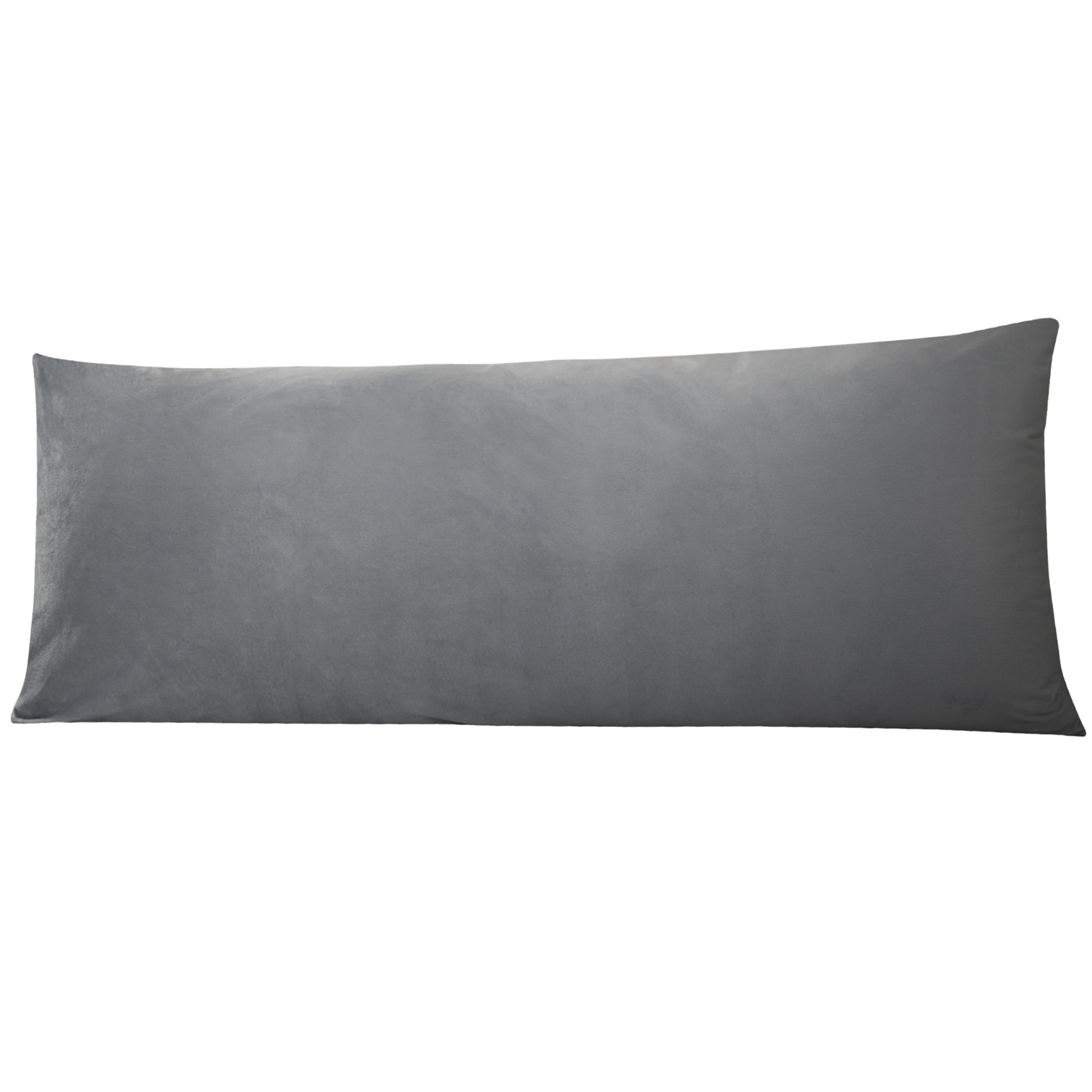 Smoke Gray Velvet Body Pillowcase with Hidden Zipper, 20" x 54"