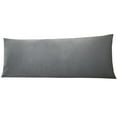thumbnail image 1 of Organictune Velvet Long Body Pillowcase, Super Soft and Cozy Luxury Fuzzy Body Pillow Cover with Zipper Closure, Smoky Gray, 20" x 54", 1 of 5