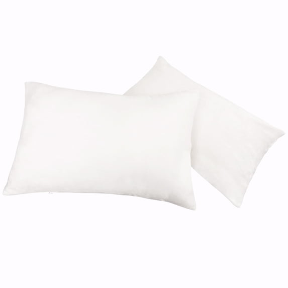 Organictune 2 Pack Velvet Pillowcases, Ultra Soft and Cozy Luxury Zippered Pillow Cases, White, King, 20" x 36"