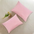 thumbnail image 1 of Organictune 2 Pack Washed Cotton Pillowcases, Soft and Shrink Resistant Envelope Closure Pillow Cases, Pink, King, 20" x 36", 1 of 5