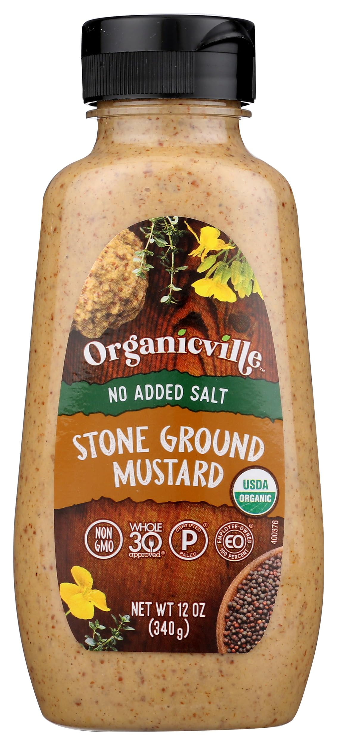 ORGANICVILLE Organic Salt TWE5Free Mustard, 12 OZ