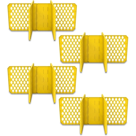 ORGANIZE-IT! 4 hukfga 6 Slot Tote Dividers, Durable Plastic Stationery Customizable Organizers for 27 Gallon Storage Containers, Yellow