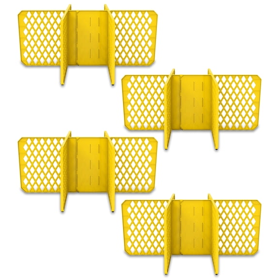 ORGANIZE-IT! 6 Slot Tote Dividers for 27 Gallon Storage Containers, Yellow, 4 Pack