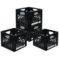 thumbnail image 1 of ORGANIZE-IT! Storage Milk Crate, Heavy-Duty Versatile Box Organizers, Black, 4 Pack, 1 of 5
