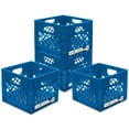 thumbnail image 1 of ORGANIZE-IT! Storage Milk Crate, Heavy-Duty Versatile Box Organizers, Blue, 4 Pack, 1 of 5