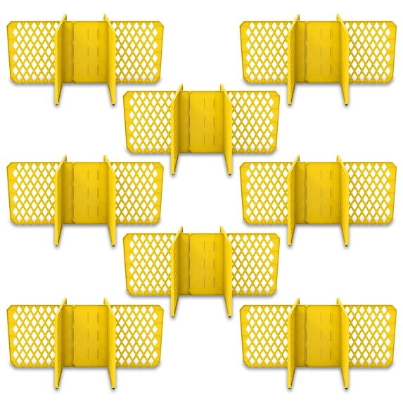 ORGANIZE-IT! 6 Slot Tote Dividers for 27 Gallon Storage Containers, Yellow, 8 Pack