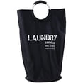 thumbnail image 1 of ORGANIZE MY HOME EXTRA LARGE COLLAPSEABLE LAUNDRY HAMPER DURABLE FABRIC PERFECT FOR DORM ROOMS, BEDROOMS, BATHROOMS, COLLEGE, OR KID'S ROOMS (BLACK), 1 of 7