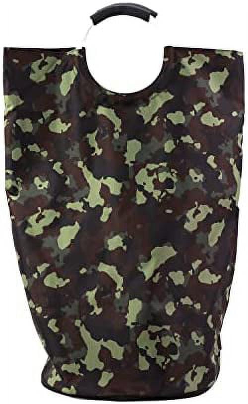 ORGANIZE MY HOME EXTRA LARGE COLLAPSEABLE LAUNDRY HAMPER DURABLE FABRIC PERFECT FOR DORM ROOMS, BEDROOMS, BATHROOMS, COLLEGE, OR KID'S ROOMS (CAMO)