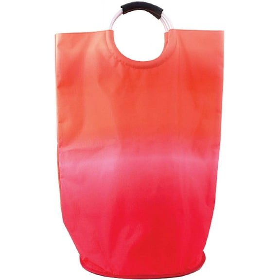 ORGANIZE MY HOME EXTRA LARGE COLLAPSEABLE LAUNDRY HAMPER DURABLE FABRIC PERFECT FOR DORM ROOMS, BEDROOMS, BATHROOMS, COLLEGE, OR KID'S ROOMS (FUCHSIA OMBRE)