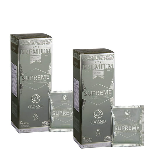 ORGANO Café Supreme, 100% Ganoderma Lucidum with Ginseng (20 Sachets) - 2 Pack