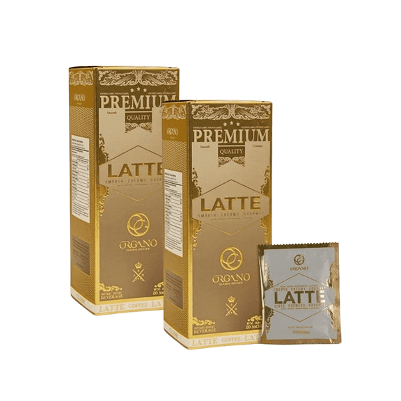 ORGANO Gourmet Cafe Latte, 100% Certified Ganoderma Lucidum (2 Boxes of 20 Sachets)