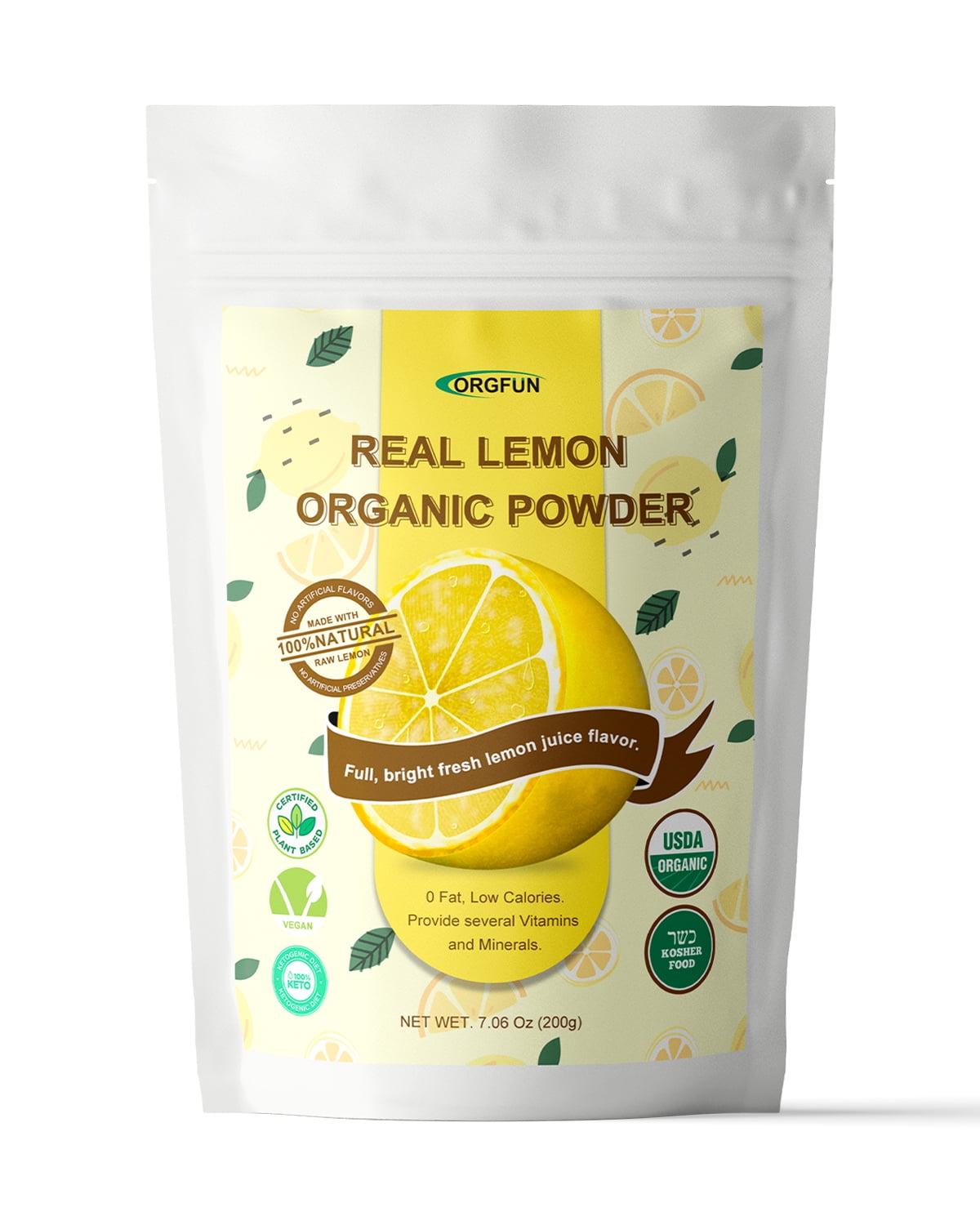 ORGFUN Original Lemon Powder Made with Real Lemons, Freeze Dried Lemon