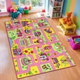 thumbnail image 1 of ORGOWEL kids Educational Rug for Playroom Area Rug Large Size Kids Play Rug Soft Non-Slip Washable Kid Car Road Carpet for Bedroom Playroom Nursery,Pink,3.3x5.2ft, 1 of 6