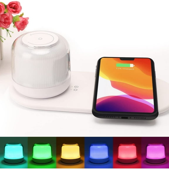 ORIA Adjustable RGB Seven-Color Separated Night Light Wireless Fast Charging, for iPhone 13/12/11/XS/X/8 Series, Huawei, Samsung, Xiaomi Series, etc