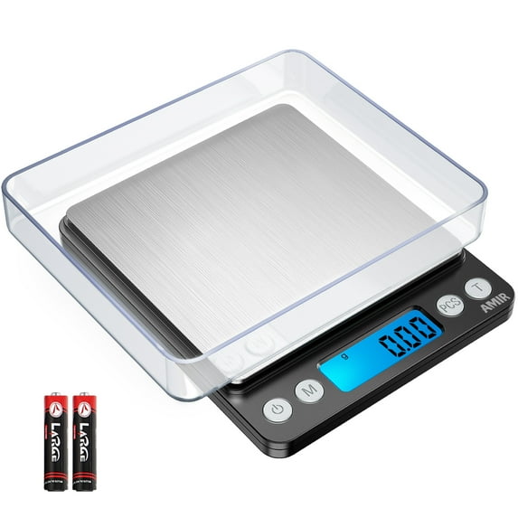 ORIA Digital Kitchen Scale, Mini Pocket Jewelry Scale, LCD Display Digital Mini Scale 500g/ 0.01g Precise Graduation, Black