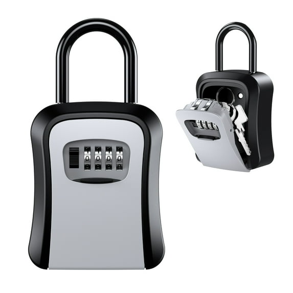 ORIA Key Lock Wall Safe, 4.72 in * 3.94 in * 1.97 in Aluminum Alloy Silver