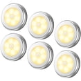 thumbnail image 1 of ORIA Motion Sensor Light, Closet Lights Stair Lights, Puck Lights, Safe Lights, Cordless Battery-Powered LED Night Light, Warm Yellow, Pack of 6, 1 of 6