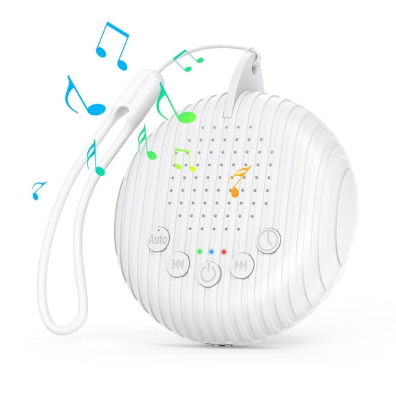 ORIA Portable White Noise Sound Machine, 10 Soothing Sounds, Small and Lightweight for Sleeping, Relaxation, Privacy, Study (White)