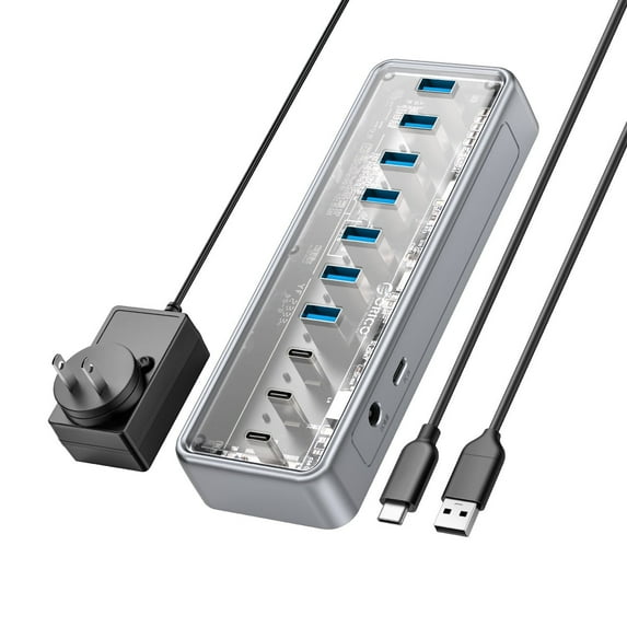 ORICO 10 Ports USB Hub Splitter with Power Supply Usb3.1 5Gbps Powered USB Hub Adapter for Laptop