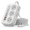 thumbnail image 1 of ORICO 10-in-1 Desktop Power Strip, Upgraded USB C Charging Station with GaN Technology, 6 AC Outlets, 4 USB Ports (2 USB C, 20W PD), Surge Protector, Flat Plug, 5 Colors – For Home Office Dorm(15FT), 1 of 9