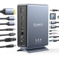 thumbnail image 1 of ORICO 15 in 1 USB C Docking Station Dual Monitor USB C Hub with Thunderbolt 3 Dock, Single 8K & Dual 4K Display, DP1.4, 3*USB 10G, Optical Out, SD/TF, Audio, RJ45 Docking Station for Macbook & Windows, 1 of 8