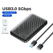ORICO 2.5'' Hard Drive Enclosure USB 3.0 to SATA Portable External Enclosures for 7mm/9.5mm SSD HDD 5Gbps Tool Free Support UASP (2521U3)
