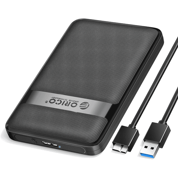 ORICO 2.5'' Hard Drive Enclosure, Upgraded Tool-Free 5Gbps USB 3.0 to SATA External Hard Drive Case for 2.5 Inch 7mm 9.5mm SSD HDD Max 6TB, UASP Supported, Black(2577U3)