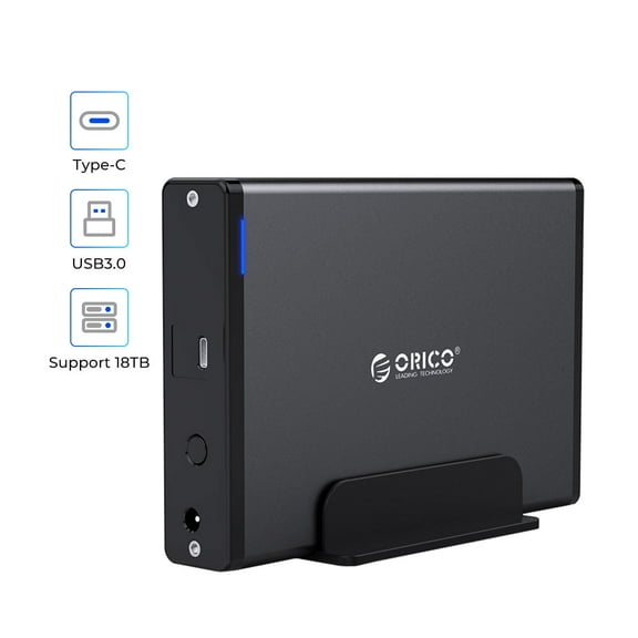 ORICO 3.5" Hard Drive Enclosure Aluminum 5Gbps USB C 3.1 to SATA HDD Enclosure 16 tb External Laptop Hard Drive Enclosure