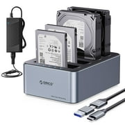 ORICO 4 Bay Hard Drives Enclosure 10Gbps Aluminum Hard Drive Docking Station Type-C 2.5''/3.5" HDD  Offline Clone 80TB MAX