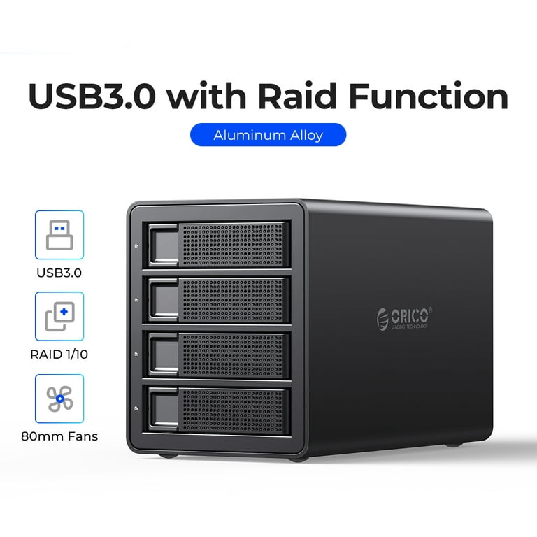 ORICO 64TB USB 3.0 to SATA I/II/III 4 Bay External Hard Drive Docking  Station for 2.5 or 3.5 inch HDD, SSD with Hard Drive Duplicator/Cloner  Function