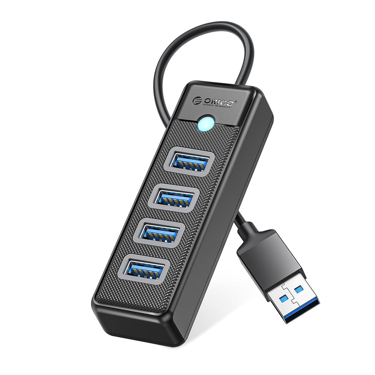 ORICO 4 Port USB Hub 3.0 5Gbps USB Splitter Adapter for Laptop,Computer, Pc, Flash Drive, Mouse,with 0.5ft Extension cord