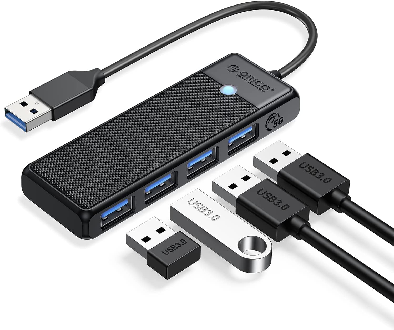 Usb Exteder ORICO, 4 Port USB Splitter, 3.0 5Gbps USB Hub, with 0.5ft Cable ...