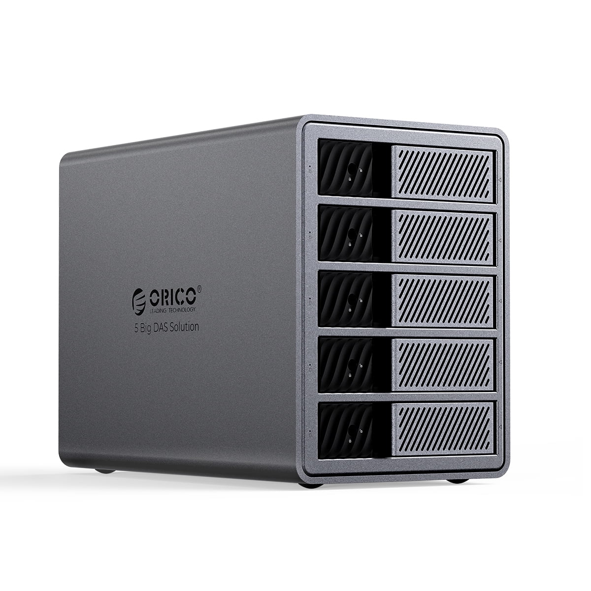 ORICO 5 Bay 3.5" Hard Drive Enclosure Hard Drive Docking Station USB3.0 to SATA 5Gbps DAS PRO 150W Power Build-in Cooling Fan for Business User Aluminum (9858U3)