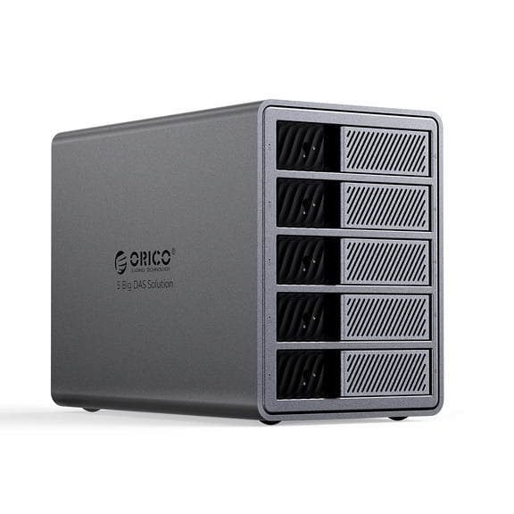 ORICO 5 Bay 3.5" Hard Drive Enclosure Hard Drive Docking Station USB3.0 to SATA 5Gbps DAS PRO 150W Power Build-in Cooling Fan for Business User Aluminum (9858U3)