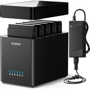 ORICO 5 Bay Hard Drive Docking Station USB 3.0 to SATA 3.5 inch External Hard Drive Enclosure Up to 80TB(5x16TB )Magnetic Tool-Free SSD/HDD Docking Station Storage Case Built-in Fan for Laptop
