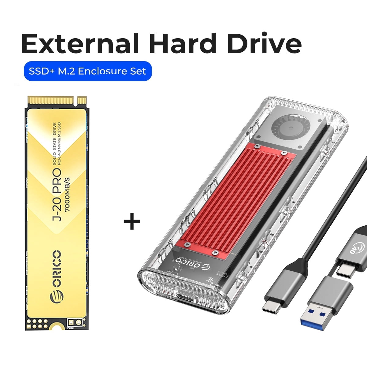 ORICO 512GB External Hard Drive for Laptop Portable Hard Drive Type-C 3700MB/s
